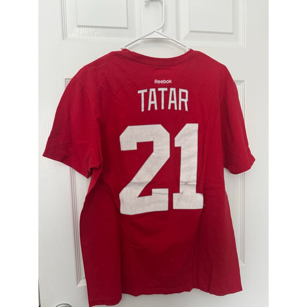 Reebok Detroit Red Wings 21 Tatar T-Shirt Jersey Red Sz: Large - Picture 2 of 4